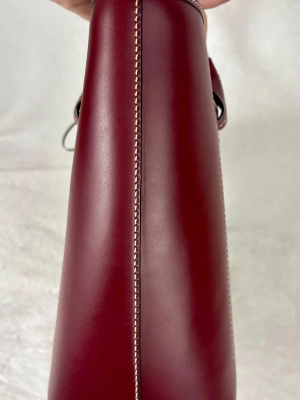 Dooney & Bourke Beacon Collection Slip Tote in Matte Bordeaux Vacchetta Leather